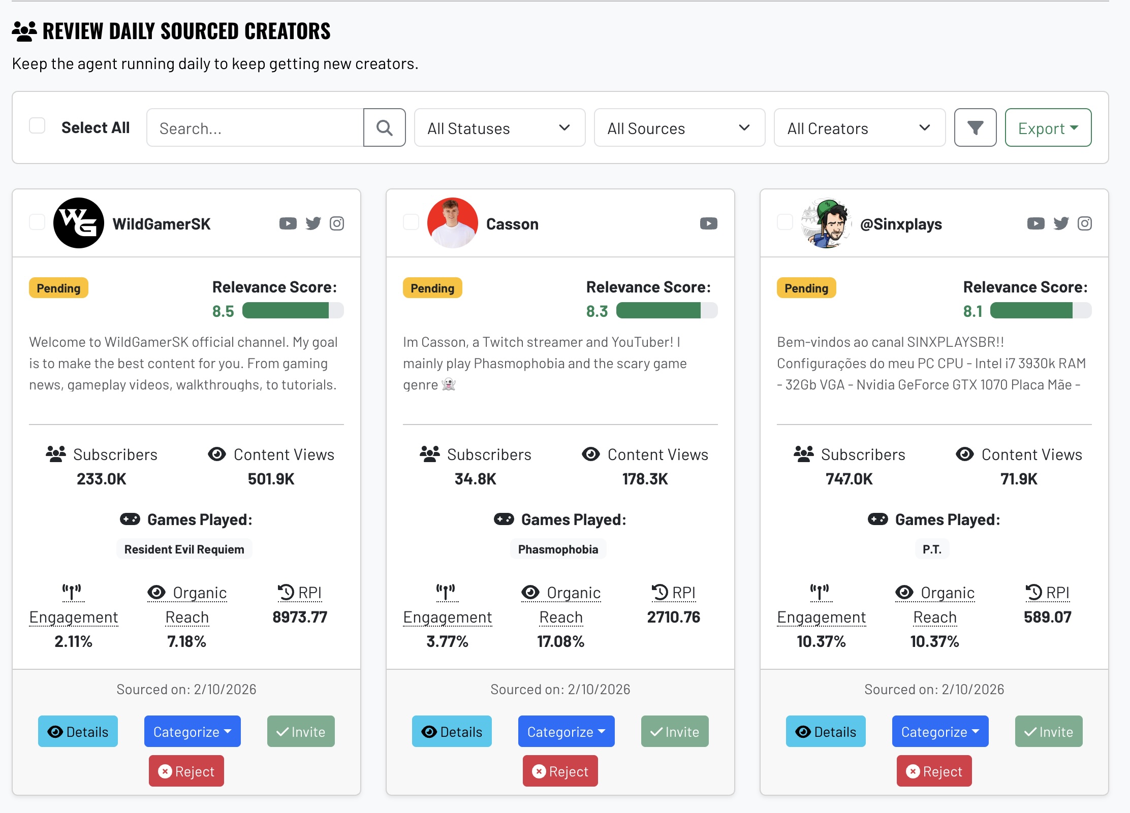 Built-in influencer marketing tools